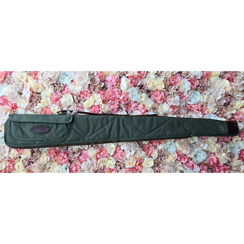 Boyt Harness Co 52" Canvas Soft Shotgun Rifle Case Green Quilted Leather New